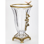 Ваза из прозрачного стекла с бронзовой вставкой в виде цветущей ветви Eden Garden porcelain and bronze варинант исполнения - 2 | Loft Concept в Липецке