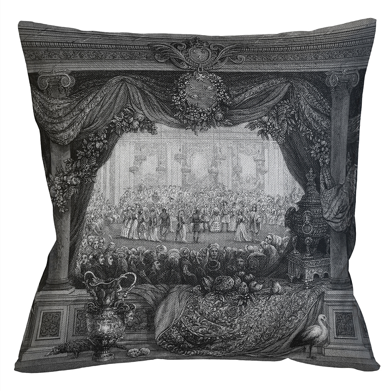 Декоративная подушка Tuileries Palace Pillow Черно-белый Бежевый Декоративная подушка Tuileries Palace Pillow Черно-белый Бежевый в Липецке | Loft Concept