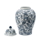 Ваза с крышкой и бело-синим цветочным узором Blue & White Ornament  варинант исполнения - 1 | Loft Concept в Липецке