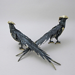 Статуэтка бронзовая пара Фазаны синие Bronze Birds варинант исполнения - 3 | Loft Concept в Липецке
