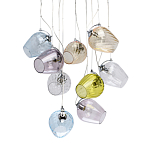 Люстра каскадная с 9-ю разноцветными стеклянными плафонами Kaleido варинант исполнения - 1 | Loft Concept в Липецке