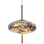 Подвесной светильник с гирляндой внутри стеклянного плафона Garland Glass Flat Hanging Lamp варинант исполнения - 1 | Loft Concept в Липецке