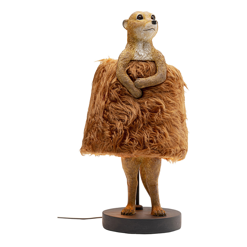 Настольная лампа Цурикат плафон из меха Бежевый Охра в Липецке | Loft Concept 