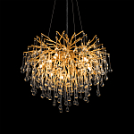 Люстра подвесная с прозрачными стеклянными подвесками в форме капель Диаметр 60 см Droplet Chandelier варинант исполнения - 9 | Loft Concept в Липецке