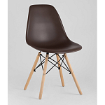 Пластиковый стул на ножках из массива бука Eames Brown варинант исполнения - 1 | Loft Concept в Липецке