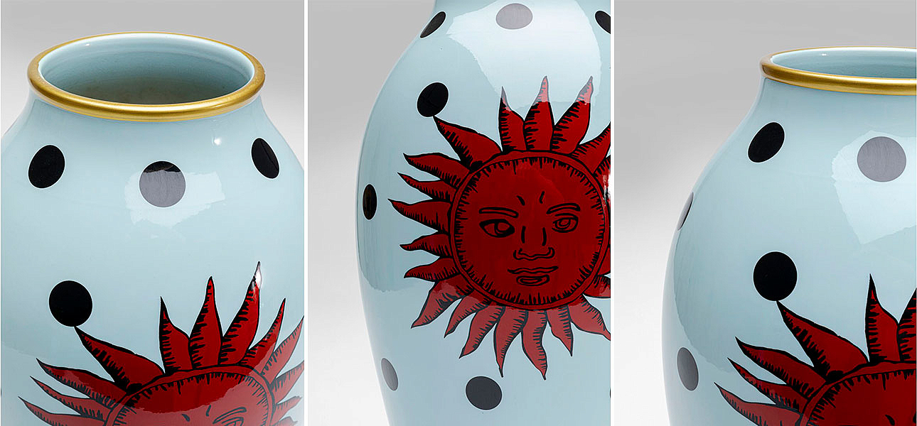 Ваза белая орнамент солнце Red Sun Ваза белая орнамент солнце Red Sun - Loft-Concept в Липецке