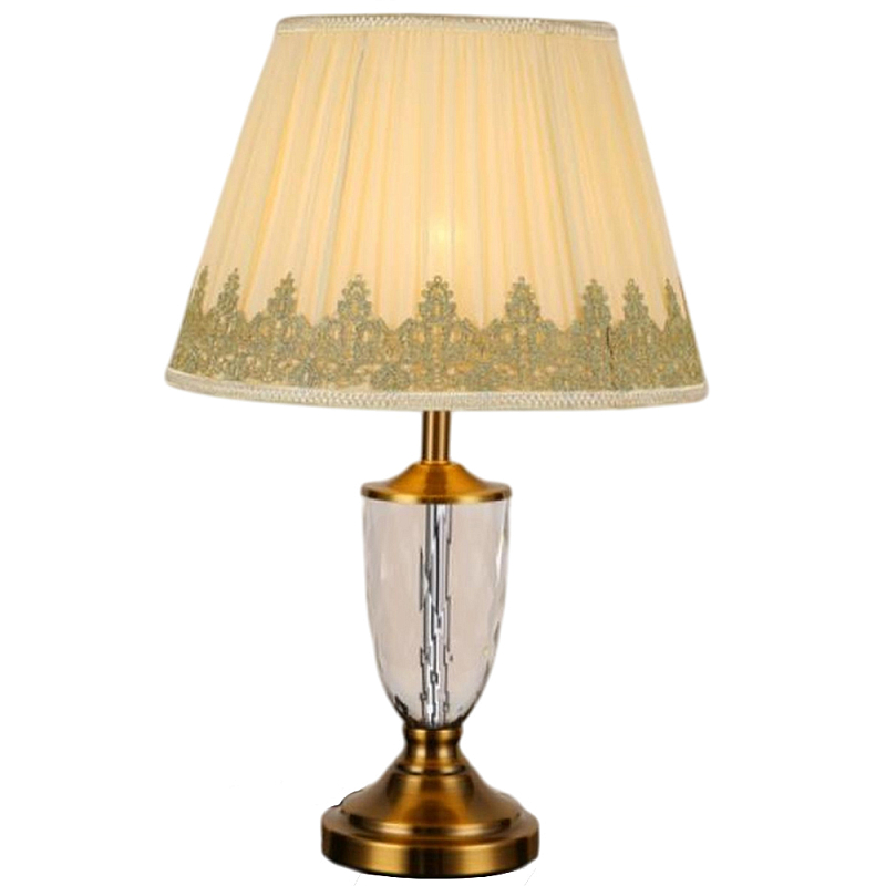 Настольная лампа с бронзовым основанием и бежевым тканевым абажуром Endorphy Бронза Бежевый в Липецке | Loft Concept 