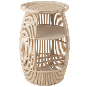 Круглый приставной стол из ротанга Lowe Wicker Side Table