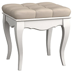 Пуф из массива бука с бежевой обивкой из велюра White Provence варинант исполнения - 1 | Loft Concept в Липецке