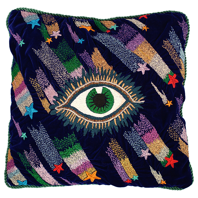 Декоративная подушка с вышивкой стиль Gucci Eye Cushion Фиолетовый Мульти Декоративная подушка с вышивкой стиль Gucci Eye Cushion Фиолетовый Мульти в Липецке | Loft Concept