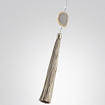 Торшер с шарообразным плафоном из белого стекла с подвеской из камня и длинной кисточкой Agatelle варинант исполнения - 6 | Loft Concept в Липецке