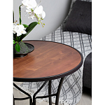 Столик приставной с круглой столешницей на металлическом черном основании Scenical Table варинант исполнения - 3 | Loft Concept в Липецке