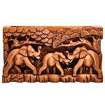 Панно из дерева слоны Panel With Animals варинант исполнения - 1 | Loft Concept в Липецке