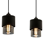 Подвесной светильник с 2-мя плафонами из дымчатого стекла Volta Flos Duo Hanging Lamp варинант исполнения - 2 | Loft Concept в Липецке