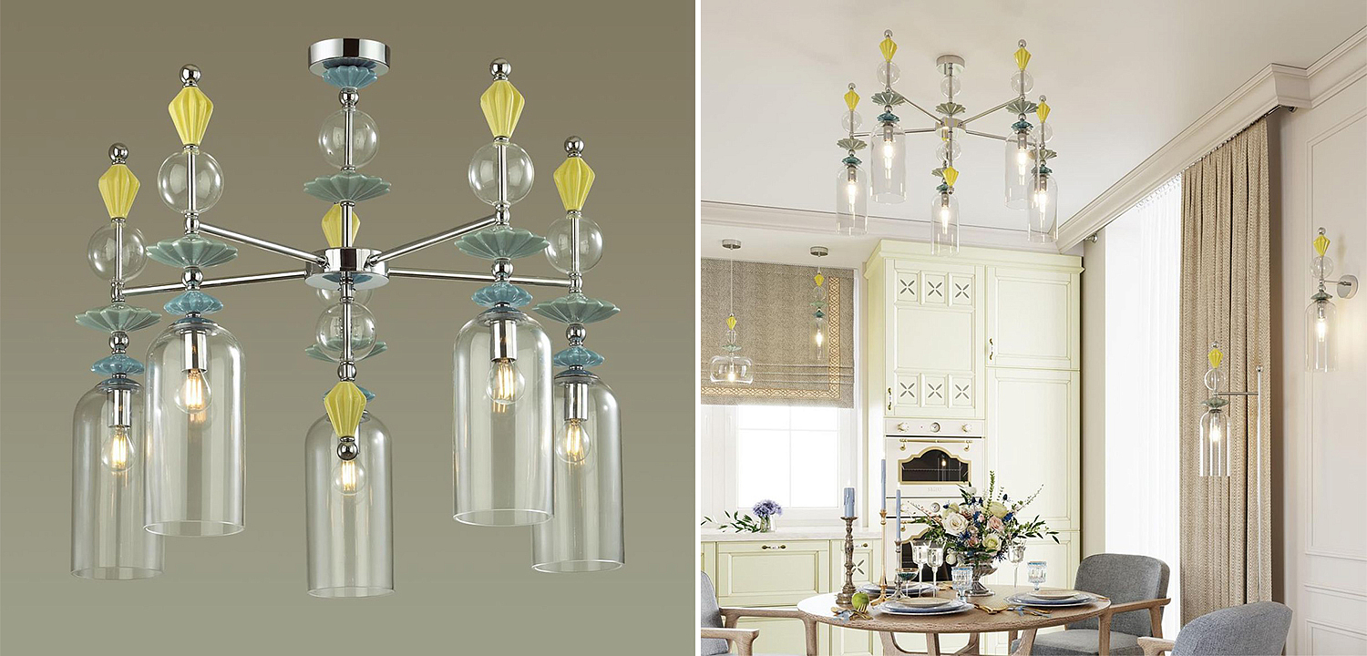 Люстра Iris Glass Chandelier candy 5 chrome Люстра Iris Glass Chandelier candy 5 chrome - Loft-Concept в Липецке
