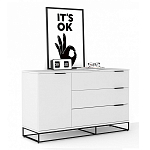 Комод белый с 3-мя ящиками Strict Lines  варинант исполнения - 3 | Loft Concept в Липецке