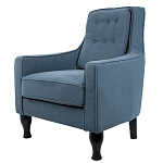 Кресло с мягкой обивкой из льна на 4-х ножках из массива березы Scarlett Armchair blue варинант исполнения - 2 | Loft Concept в Липецке