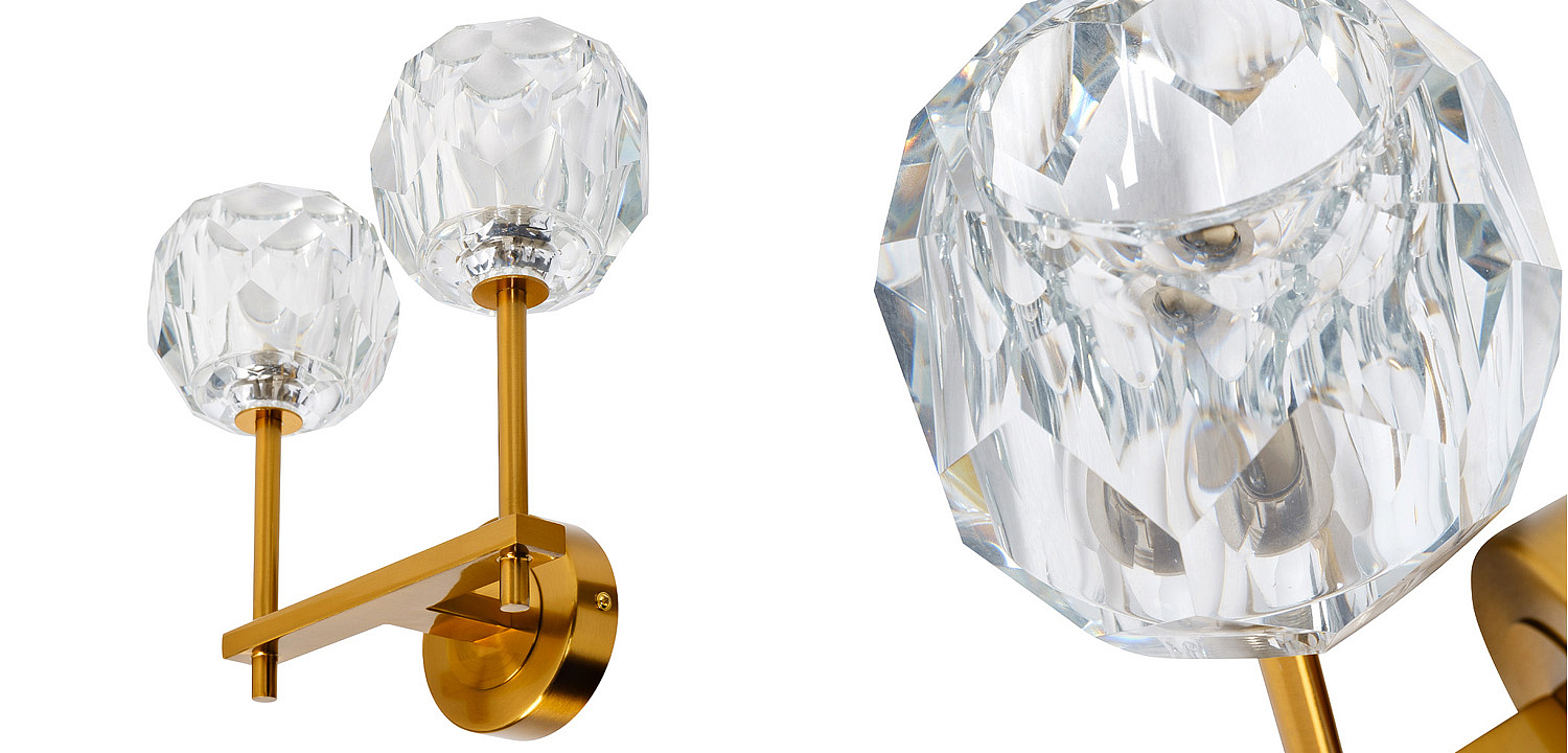 Бра RH Boule de Cristal Double Wall Lamp Gold Бра RH Boule de Cristal Double Wall Lamp Gold - Loft-Concept в Липецке