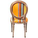 Стул бежевый в разноцветную полоску из натурального бука с изображением птиц и цветов Blooming Birds Colorful Stripes Chair варинант исполнения - 3 | Loft Concept в Липецке