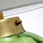 Настольная лампа с шарообразным прозрачным основанием из цветного переработанного стекла и белым цилиндрическим абажуром Elstead Lighting варинант исполнения - 2 | Loft Concept в Липецке