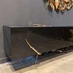 Дизайнерский комод чёрный глянцевый с основанием в виде золотых ветвей Meta Credenza  варинант исполнения - 3 | Loft Concept в Липецке