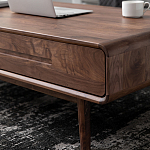Кофейный стол из массива дерева с выдвижными ящиками Coffee Walnut Table варинант исполнения - 6 | Loft Concept в Липецке