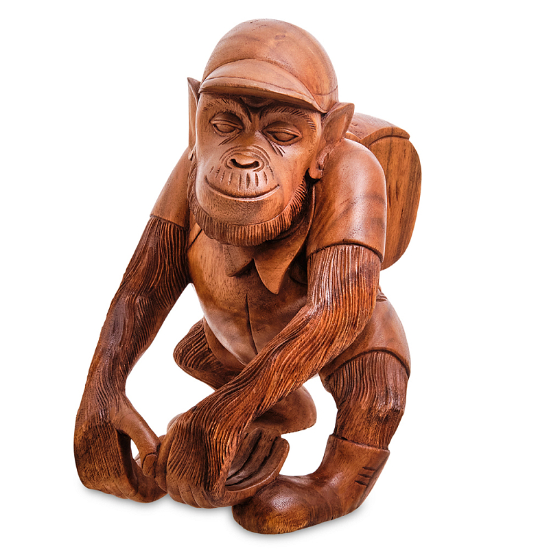 Статуэтка деревянная в виде обезьяны Bali Monkey Коричневый Статуэтка деревянная в виде обезьяны Bali Monkey Коричневый в Липецке | Loft Concept