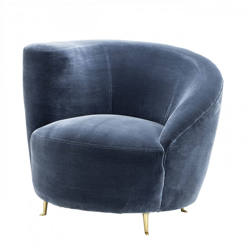 Кресло Eichholtz Chair Khan Синий Латунь Кресло Eichholtz Chair Khan Синий Латунь в Липецке | Loft Concept