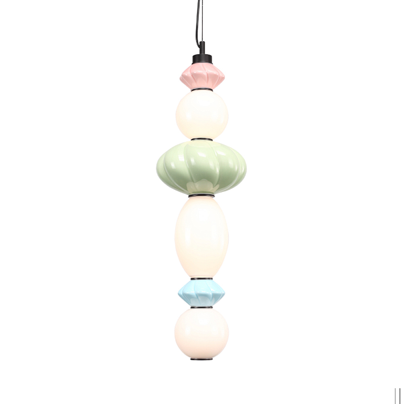 Подвесной светильник фигурный с керамическими элементами 24W LED Fragrant Light Зеленый Голубой Розовый в Липецке | Loft Concept 