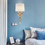 Бра с цветочным основанием и тканевым абажуром Tugella Flower Lamp варинант исполнения - 4 | Loft Concept в Липецке