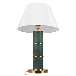 Настольная лампа на основании из зеленого мрамора с белым абажуром Noelia Green варинант исполнения - 3 | Loft Concept в Липецке