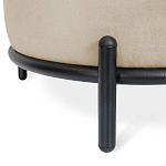 Банкетка круглая бежевый велюр на 4-х металлических ножках черного цвета SANJAY варинант исполнения - 2 | Loft Concept в Липецке