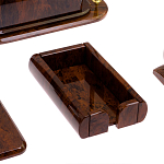 Настольный письменный набор с часами из природного камня обсидиана  Contract Extended варинант исполнения - 5 | Loft Concept в Липецке