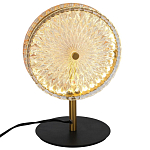 Настольная лампа с плафоном из рельефного стекла Peony Glass Bronze  варинант исполнения - 2 | Loft Concept в Липецке