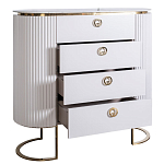 Комод белый овальный с мраморной столешницей Thoroughbass варинант исполнения - 2 | Loft Concept в Липецке