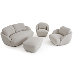 Полукруглое кресло из обивки меланж Halle Melange Armchair варинант исполнения - 9 | Loft Concept в Липецке