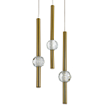 Подвесной светильник с 3-мя плафонами Celestin Spheres Brass Hanging Lamp варинант исполнения - 1 | Loft Concept в Липецке