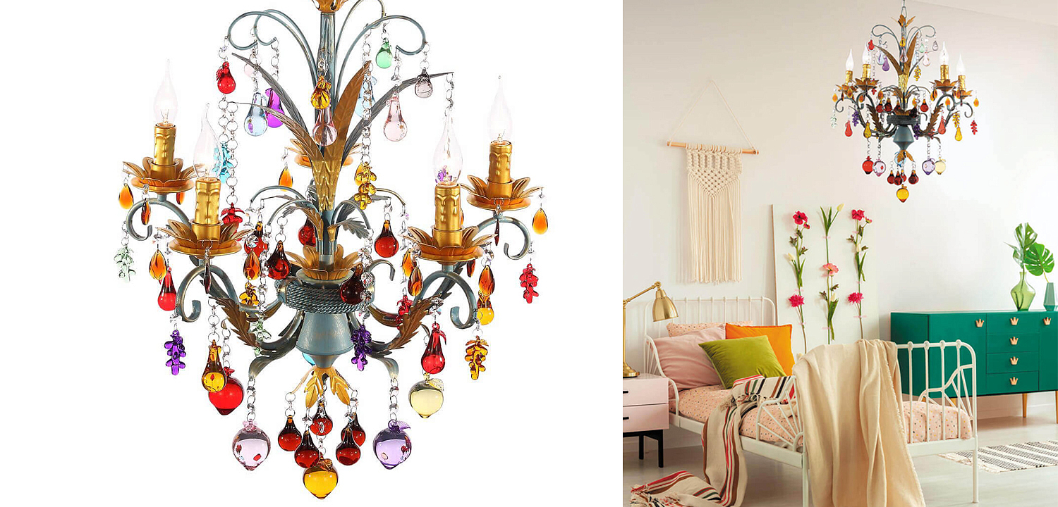 Люстра Colored Glass Pendant Chandelier 55 Люстра Colored Glass Pendant Chandelier 55 - Loft-Concept в Липецке