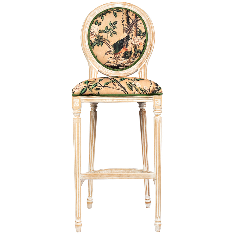 Барный стул Beige and Green Chinoiserie Bar Stool Бежевый Зеленый Барный стул Beige and Green Chinoiserie Bar Stool Бежевый Зеленый в Липецке | Loft Concept