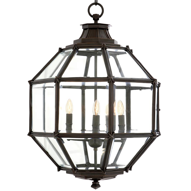 Люстра Lantern Owen Bronze M Темная бронза Прозрачный (Transparent) в Липецке | Loft Concept 