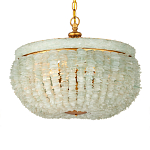 Подвесной светильник с каскадом из стеклянных декоративных элементов на золотом каркасе Shining Sea Glass варинант исполнения - 3 | Loft Concept в Липецке