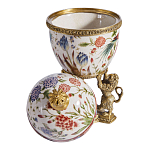 Шкатулка в форме яйца на величественных львах из фарфора с бронзовыми элементами Eden Garden варинант исполнения - 7 | Loft Concept в Липецке