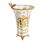 Ваза из фарфора с бронзовой стрекозой  Paradise Dragonfly варинант исполнения - 1 | Loft Concept в Липецке