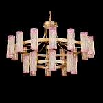 Люстра двухъярусная круглая с текстурными цилиндрическими плафонами Glimpse варинант исполнения - 2 | Loft Concept в Липецке