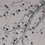 Обои ручная роспись Plum Blossom Special Colourway on Lilac Hint dyed silk варинант исполнения - 1 | Loft Concept в Липецке