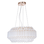 Люстра подвесная многослойная с прозрачными хрустальными трубками и золотистым каркасом Hexagon Tube Light варинант исполнения - 1 | Loft Concept в Липецке