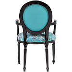 Полукресло из массива бука бирюзовое с изображением птиц и цветов Turquoise Chinoiserie Garden Chair варинант исполнения - 2 | Loft Concept в Липецке
