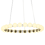 Люстра светодиодная кольцевая с круглыми плафонами белого цвета PEARLS Suspension 48 варинант исполнения - 3 | Loft Concept в Липецке