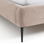 Кровать с обивкой велюр Hazel Velour Beige Bed варинант исполнения - 6 | Loft Concept в Липецке