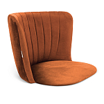 Стул с мягкой оранжевой обивкой из велюра и подъемно-поворотным механизмом на черных колесиках Harper Orange варинант исполнения - 2 | Loft Concept в Липецке